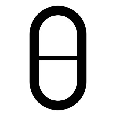 Teta Yunan küçük sembolü küçük harf yazı tipi simgesi siyah renk vektörü illüstrasyonu düz resim