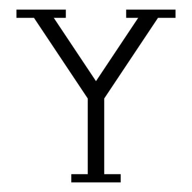 Yunanca büyük harf büyük harf yazı tipi simgesi siyah renk vektörü illüstrasyonu düz resim