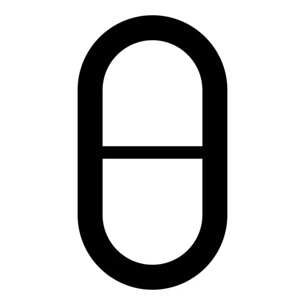テタギリシャ語の小さなシンボル小文字のフォントアイコン黒のカラーベクトルイラストフラットスタイルシンプルな画像 — ストックベクタ