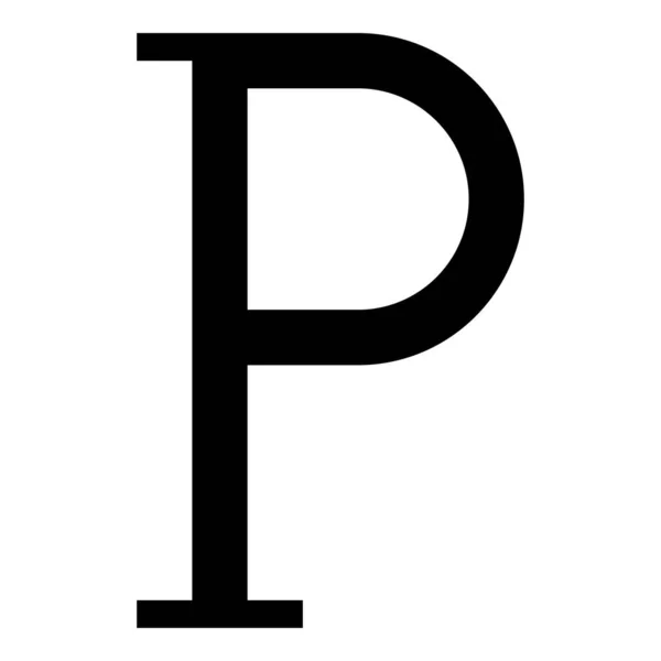 Rho Griechisches Symbol Großbuchstaben Schrift Symbol Schwarz Farbe Vektor Illustration — Stockvektor