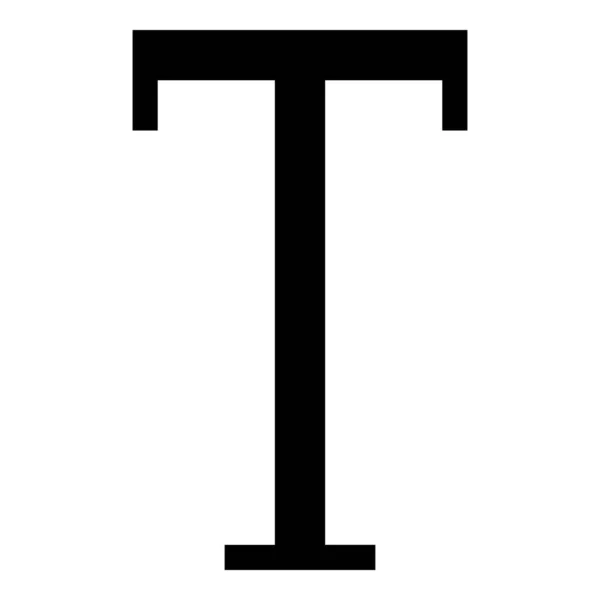 Тау Греческий Символ Заглавной Буквы Прописной Шрифт Значок Черный Цвет — стоковый вектор