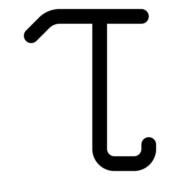 Tau Griechisches Symbol Kleiner Buchstabe Kleine Schrift Symbol Schwarz Farbvektor — Stockvektor