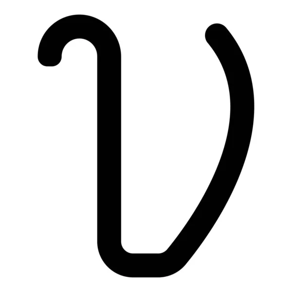 Upsilon Grek Symbol Liten Bokstav Gemener Typsnitt Ikon Svart Färg — Stock vektor