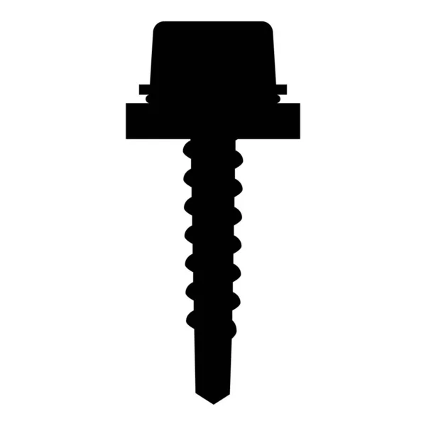 Metal roof screw Mounting profiled corrugated sheeting icon black color vector illustration flat style simple image — Stock Illustration Metal Roof Screw Mounting Profiled Corrugated Sheeting Icon Black Color Royalty Free Stock Vectors
