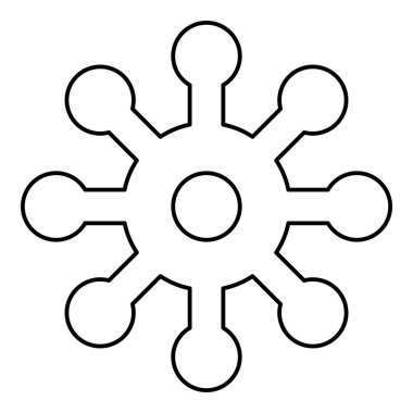 Virüs Corona infaction Coronavirus COVID-19 Virüs Virüsü ikonu siyah renk vektör illüstrasyonunu düz resim biçiminde özetliyor