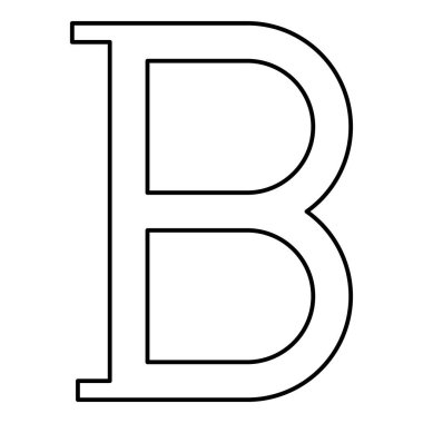 Beta Yunan sembolü büyük harf yazı tipi simgesi ana hatları siyah renk vektörü illüstrasyonu düz resim biçimi