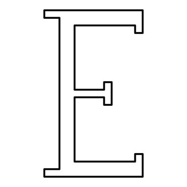 Epsilon Yunanca sembolü büyük harf yazı tipi simgesi siyah renk vektörü illüstrasyonunu düz resim şeklinde özetliyor