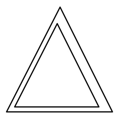 Delta Yunan sembolü büyük harf yazı tipi simgesi ana hatları siyah renk vektörü illüstrasyonu düz resim