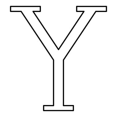 Yunanca büyük harf büyük harf yazı tipi simgesi siyah renk vektörü illüstrasyonunu düz resim şeklinde özetliyor