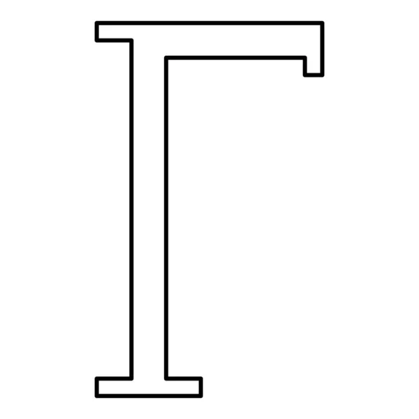 Gamma Griechisches Symbol Großbuchstaben Schrift Symbol Umriss Schwarze Farbe Vektor — Stockvektor