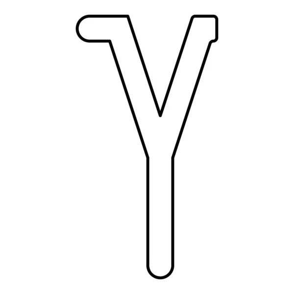 Gamma Ελληνικό Σύμβολο Μικρό Γράμμα Πεζό Γραμματοσειρά Εικονίδιο Περίγραμμα Μαύρο — Διανυσματικό Αρχείο