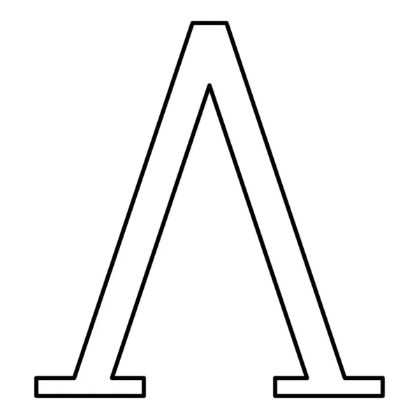 Символ Лямбда Греческий Заглавная Буква Прописная Иконка Шрифта Очертания Черного — стоковый вектор