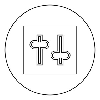 Ayarlar düğmesi Ayarlama Düzenleyiciler simgesi dairesel yuvarlak çizgili siyah renk vektör çizimi düz resim biçimi