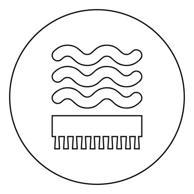 Özellikle yuvarlak yuvarlak çizgili siyah renk vektör illüstrasyonundaki duvar kağıdı sembol simgesi üzerindeki temizlik tanımlamasına karşı dirençli düz resim