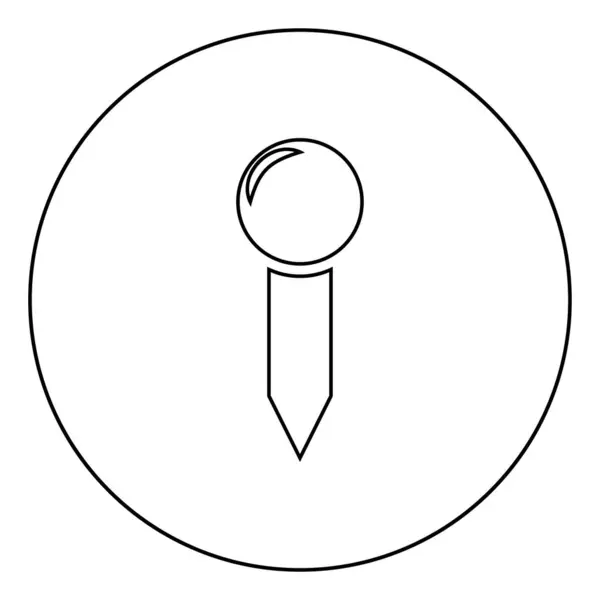 Push Pin Marker Kartenzeiger Pushpin Thumbtack Sekretär Zubehör Büro Symbol — Stockvektor