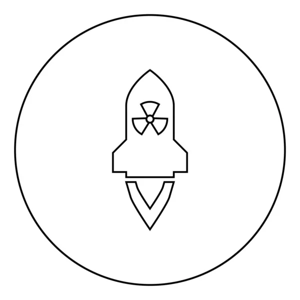 Атомна Ракета Літаюча Ядерна Ракетна Зброя Радіоактивна Бомба Військова Концепція — стоковий вектор