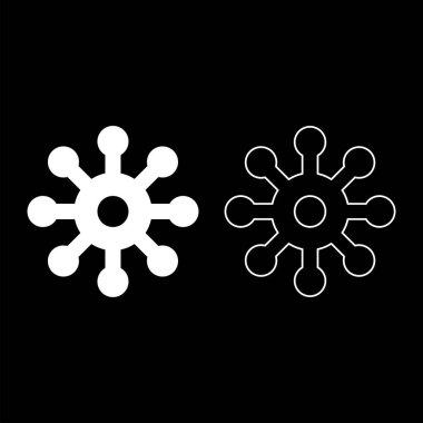 Virüs Corona infaction Coronavirus COVID-19 Virüs Virüs ikonu ana hatları beyaz renk vektörü çizimi düz resim biçimi