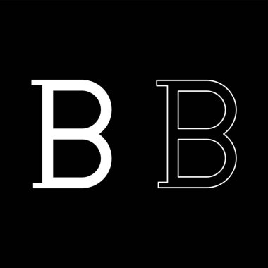 Beta Yunan sembolü büyük harf yazı tipi simgesi ana hatları beyaz renk vektör çizimi düz resim biçimi