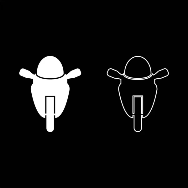 Moto Sport Type Race Class Icon Outline Set Blanc Couleur — Image vectorielle