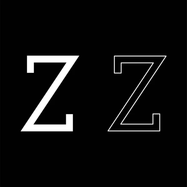 Zeta Grek Symbol Stor Bokstav Teckensnitt Ikon Kontur Set Vit — Stock vektor