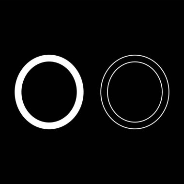 Omicron Yunanca sembolü küçük harf yazı tipi simgesi ana hatları beyaz renk vektör illüstrasyonunu düz resim biçimi olarak ayarla