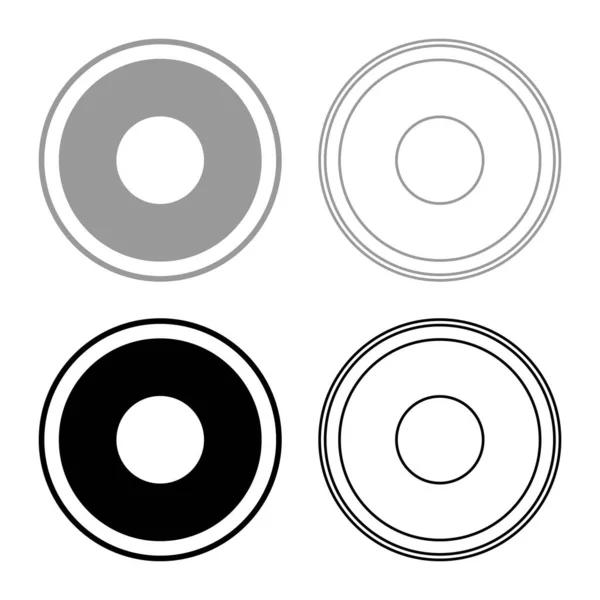 电气符号式烹饪表面符号器具目的地面板图标轮廓设置黑色灰色矢量图形平面样式简单图像 — 图库矢量图片
