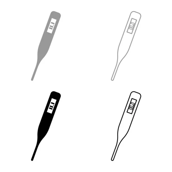 Medische Elektronische Thermometers Met Digitaal Display Temperatuurmeting Elektrisch Meetconcept Icoon — Stockvector