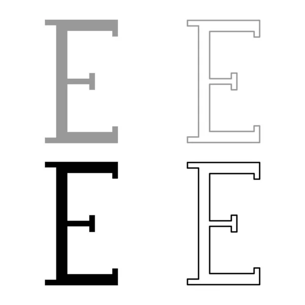 Epsilon Griechisches Symbol Großbuchstaben Großbuchstaben Schrift Symbol Umriss Gesetzt Schwarz — Stockvektor