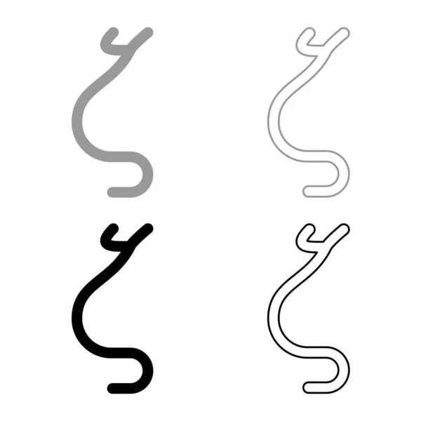 Символ Zeta Greek Маленька Буква Ікона Нижнього Шрифту Обрисах Набір — стоковий вектор