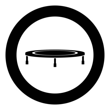 Zıplama simgesi için trambolin sıçraması yuvarlak siyah renk vektör çizimi düz resim