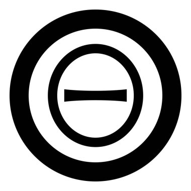 Teta büyük harf yazı tipi simgesi dairesel yuvarlak siyah renk vektör illüstrasyonunda düz resim