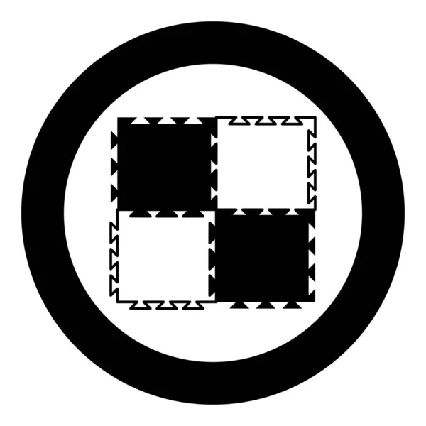 Puzzle Tapis Sport Avec Mousse Play Concept Tatami Icône Cercle — Image vectorielle