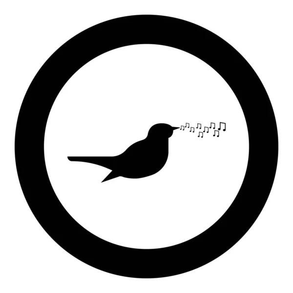Nachtigall Singt Melodie Lied Vogel Musikalische Notizen Musik Konzept Symbol — Stockvektor