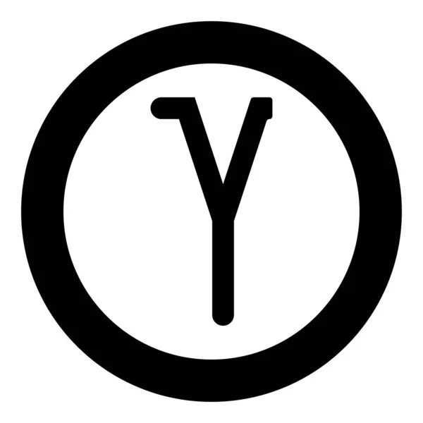 Гамма Греческий Символ Маленькая Буква Строчной Иконка Шрифта Круге Вокруг — стоковый вектор