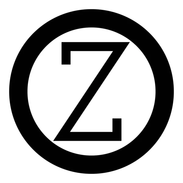 Символ Zeta Greek Велика Літера Ікона Шрифту Круглий Чорний Кольоровий — стоковий вектор