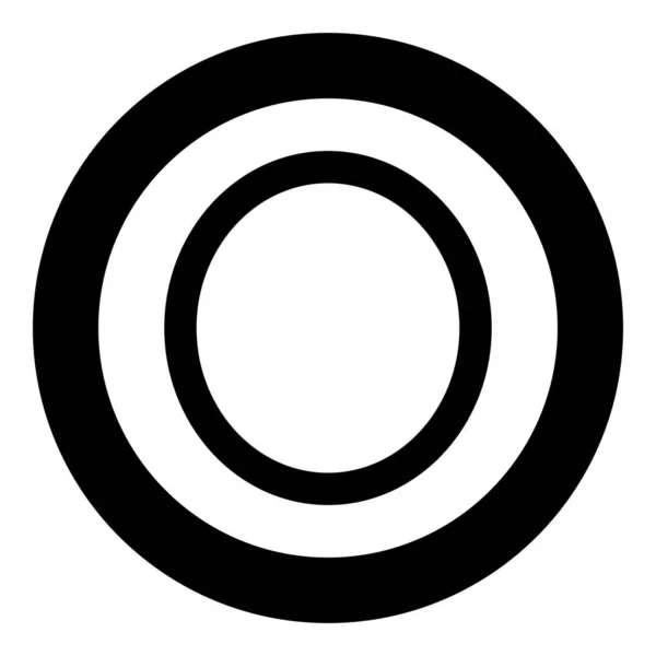 Omicron Grieks Symbool Hoofdletter Hoofdletters Lettertype Pictogram Cirkel Ronde Zwarte — Stockvector