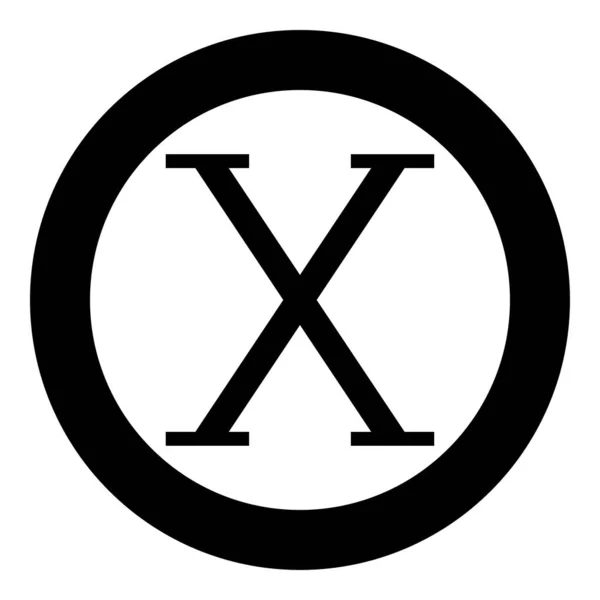 Грецький Символ Великої Літери Значок Верхнього Регістру Шрифту Колі Круглий — стоковий вектор