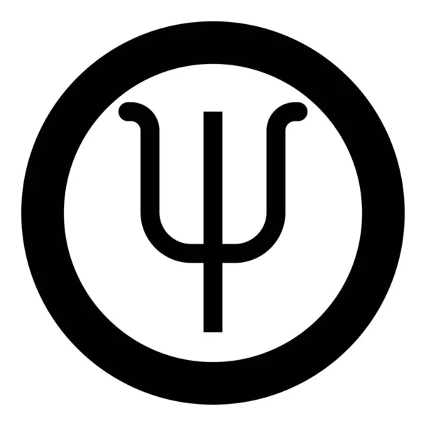 Символ Пси Греческий Символ Маленькая Буква Нижний Шрифт Значок Круге — стоковый вектор