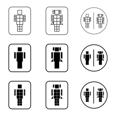 tuvalet robot işareti Icons set