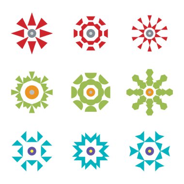 soyut kırmızı yeşil mavi Tasarım Icon logolar set