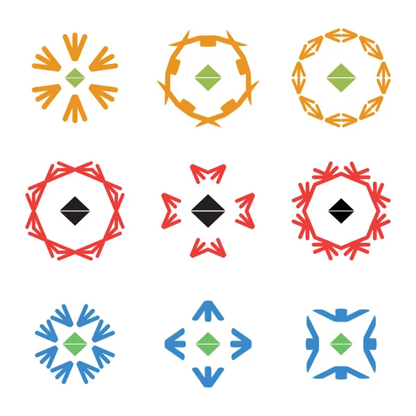 ok renk simge logolar seti