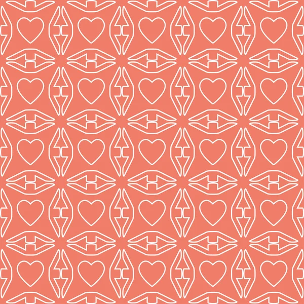 Coeur ligne blanche motif Saint-Valentin design sur fond rose — Image vectorielle