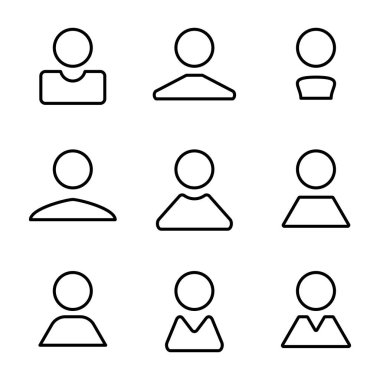 soyut avatar insan kullanıcı düz tam bir çizgi Icons set