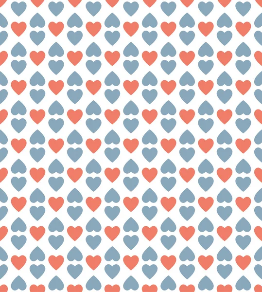Fondo patrón de corazón rojo y azul — Archivo Imágenes Vectoriales
