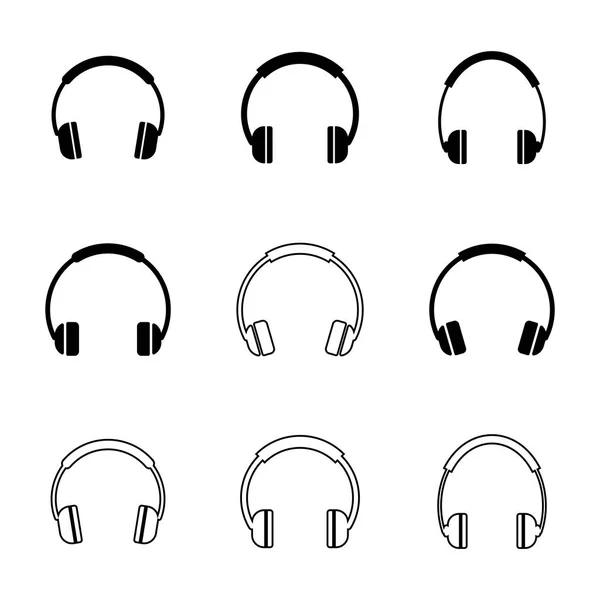 Auriculares Iconos conjunto — Archivo Imágenes Vectoriales