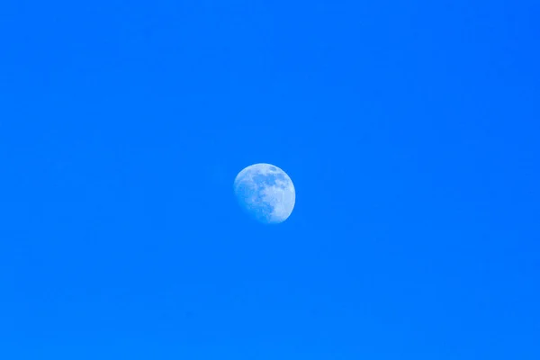 Satellite Earth Moon Backdrop Blue Sky Clouds — Stock Photo, Image