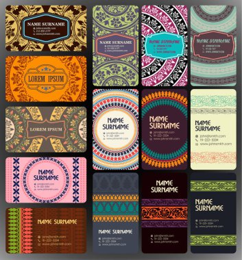 Premium soyut yaratıcı kartvizit tasarım vektör ayarlama şablonu süs. Düzenlenebilir vektör çizim. Yazdırma için hazır.