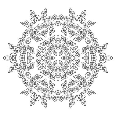 Güzel siyah ve beyaz mandala