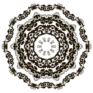 Güzel siyah ve beyaz mandala