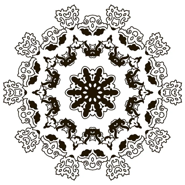 Mandala preto e branco bonito — Vetor de Stock